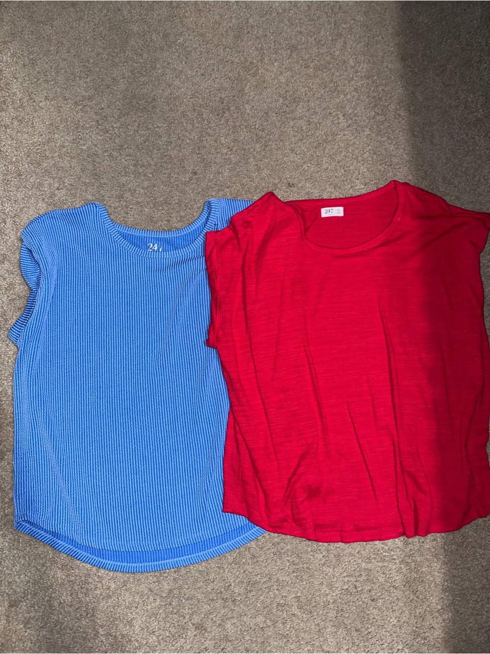 Two Maurices Blouses- Red & Blue